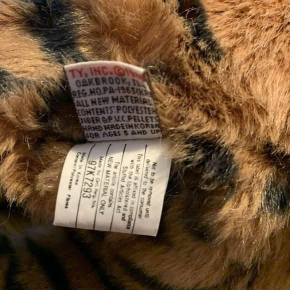 TY Tygger Tiger 1989 Plush Brown Black White Vintage Cat Stuffed Retired 17" HTF - Picture 4 of 5